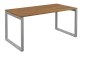 SEK-O - 16 stůl kancelářský, kovová podnož stříbrná, deska 25 mm, široký 1600 mm, ořech světlý